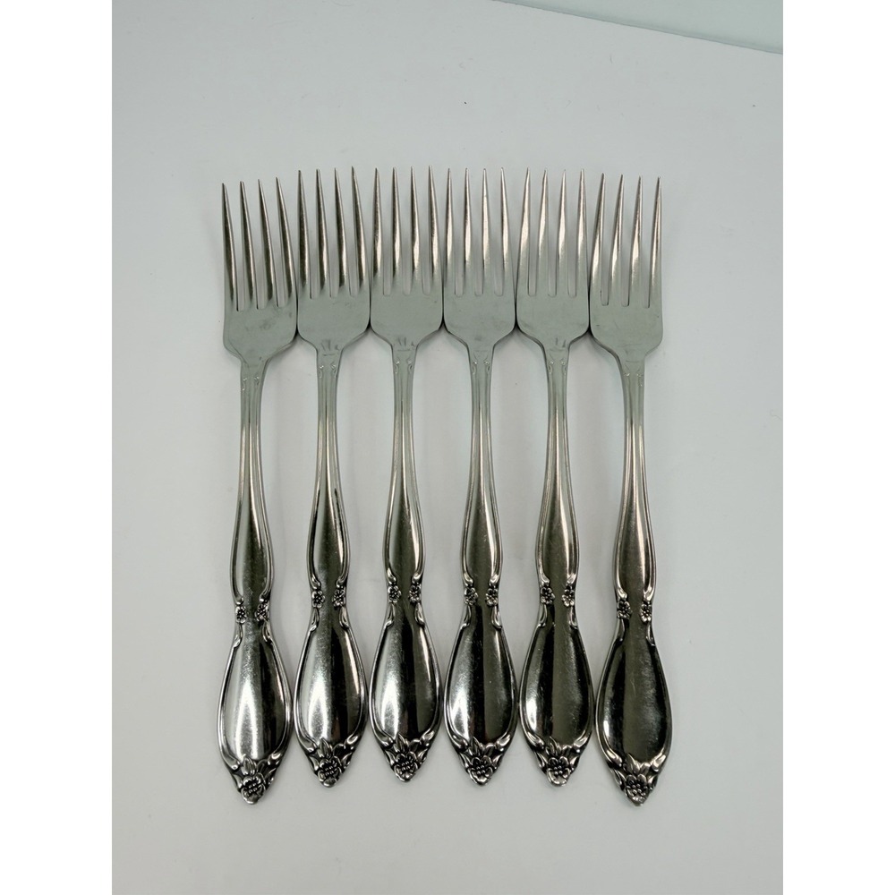 Oneida CHATEAU Set 6 Dinner Forks 7 1/4" Deluxe Stainless Flatware Replacements